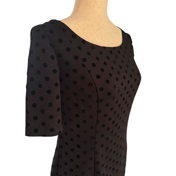 Lauren Conrad Dress Women's Sz 4 jacquard velvet dot Cocktail Short Sleeve Party - Picture 3 of 11